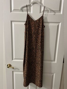 Madewell Leopard Slip Midi Dress